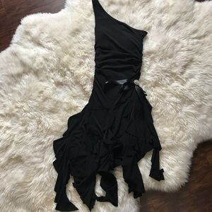 Black XOXO Asymmetrical One-Shoulder Dress